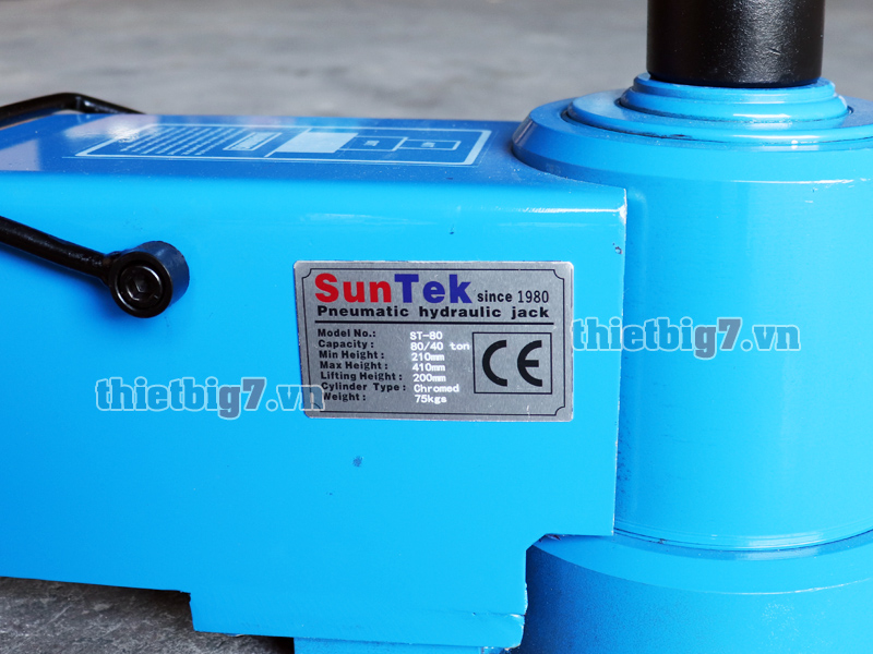 Thông số kỹ thuật kích nâng dùng hơi 2 tầng 40 / 80 tấn