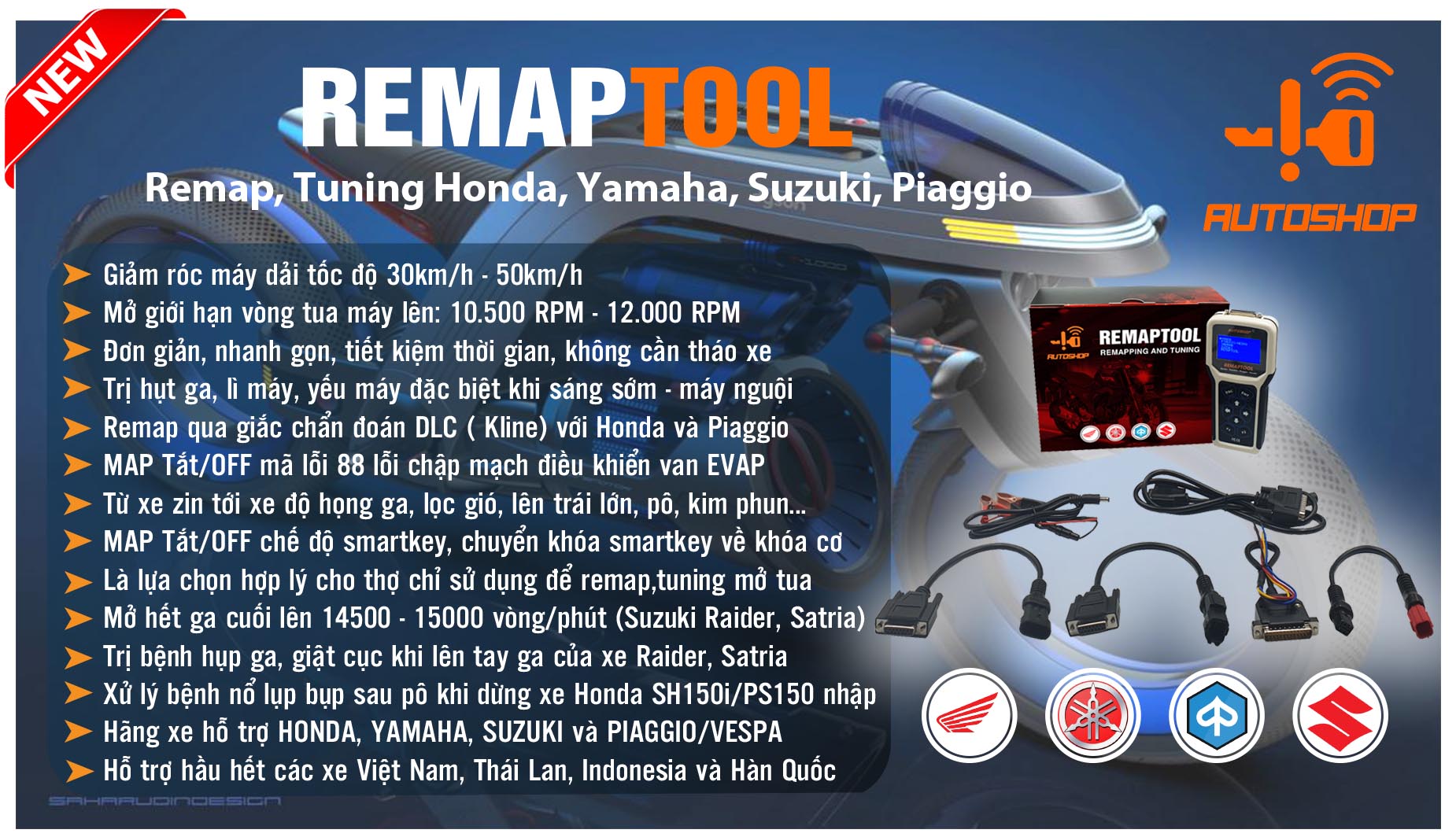 Thiết bị remap, tuaning honda, yamaha, suzuki REMAPTOOL Thiết bị remap, tuaning honda, yamaha, suzuki REMAPTOOL