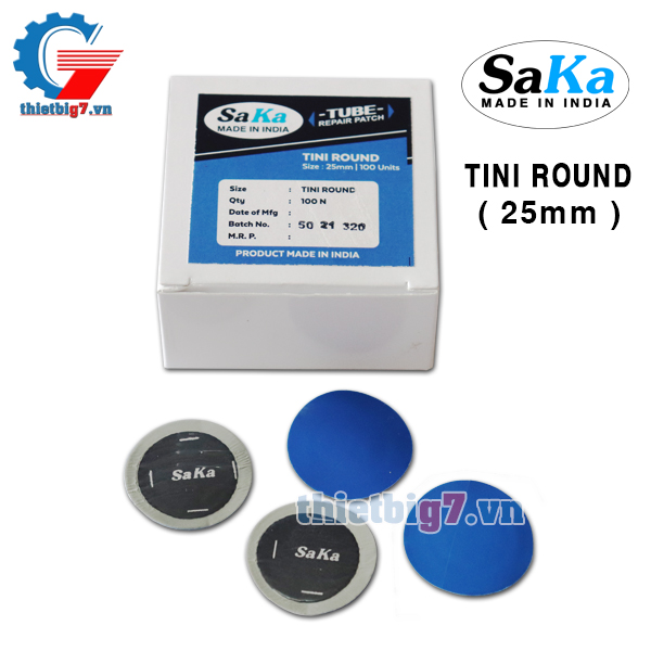 Miếng Vá Săm Lốp Xe Máy, Ô Tô SAKA Tini Round 25mm ( Hộp 100 miếng )