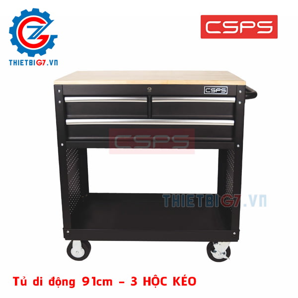 Xe Đẩy Đồ Nghề CSPS 91cm – 03 hộc kéo