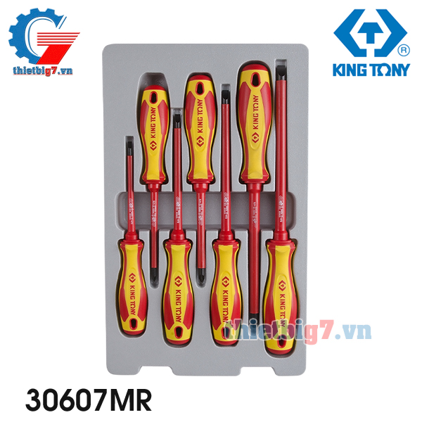 Bộ Tua Vít Cách Điện 7 Cái Hệ Mét Kingtony 30607MR
