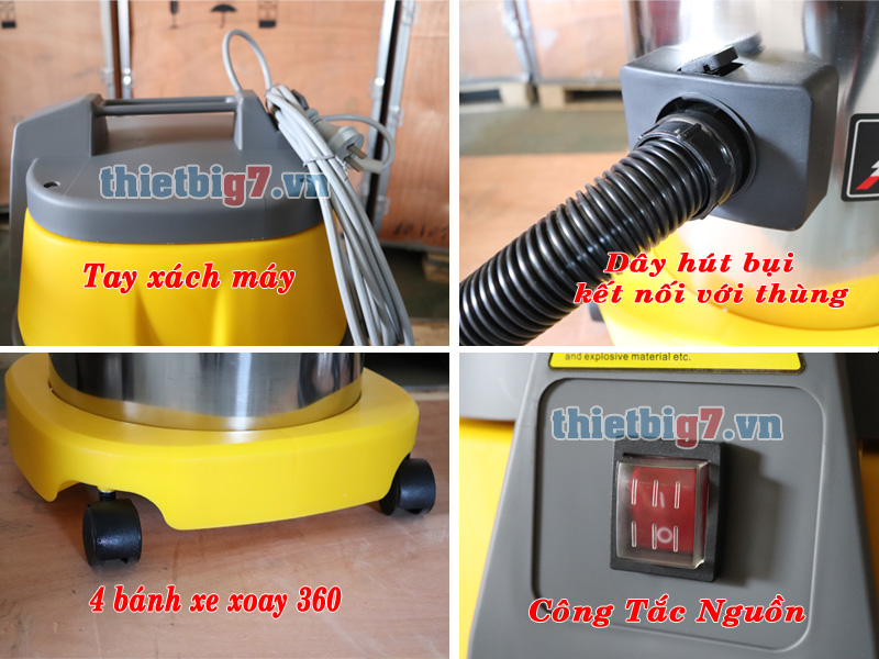 Các bộ phận bên ngoài máy hút bụi 15L