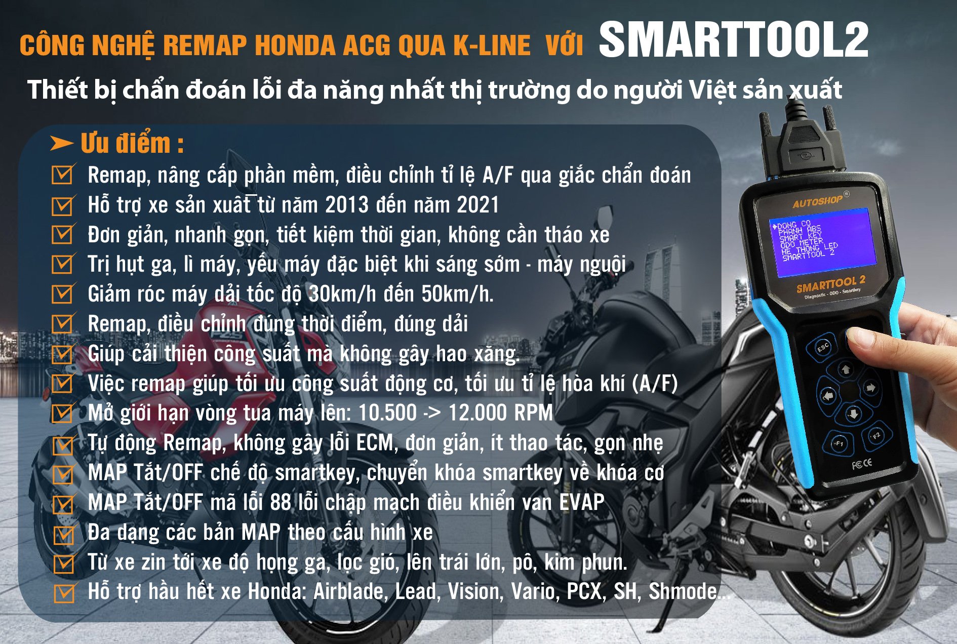 Remap ACG qua KLINE của Smart tool 2