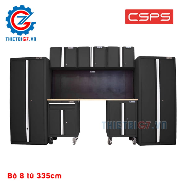 Bộ 8 Tủ Đựng Dụng Cụ CSPS 355cm – 2 màu đen/đỏ