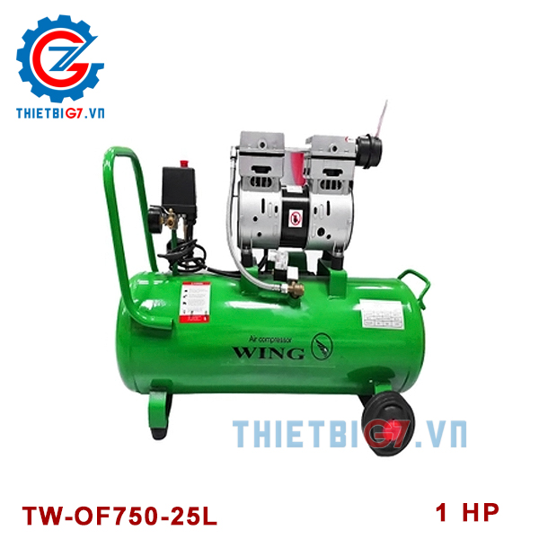 Máy nén khí không dầu giảm âm 25L-1HP