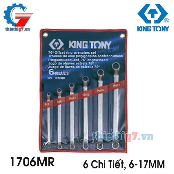 Bộ Cờ Lê Hai Đầu Vòng 6 Cái Hệ Mét Kingtony 1706MR, 6 – 17MM