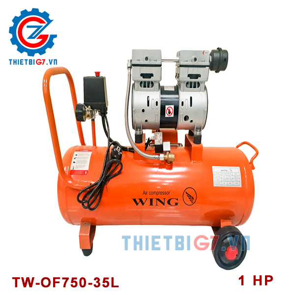 Máy Nén kHí Không Dầu Giảm Âm WING TW-OF750-35L