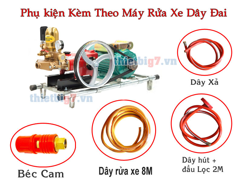 Phụ kiện kèm theo máy rửa xe dây đai KYOTO 1HP