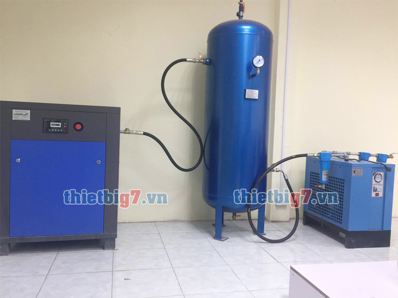 Hệ thống máy nén khí trục vít-máy sấy khí – bình tích khí