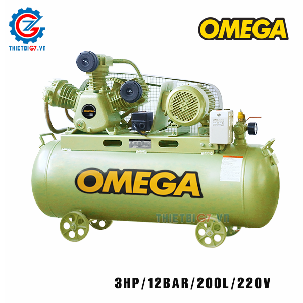 Máy Nén Khí OMEGA 3HP – 200L – 12Bar ( 2 cấp nén )