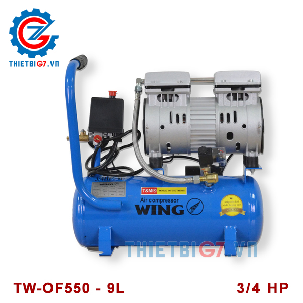Máy Nén Khí Không Dầu Giảm Âm WING TW-OF550-9L