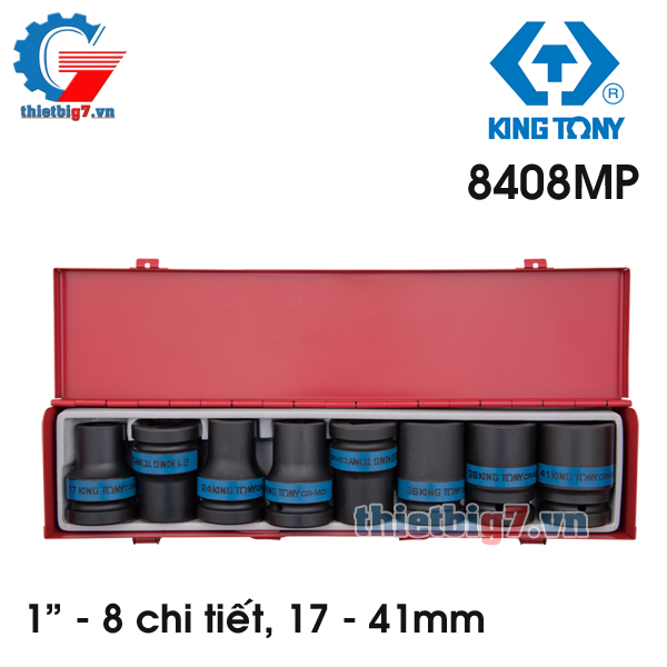 Bộ Tuýp 1″ Kingtony 8 chi tiết 8408MP ( Hệ Mét ) 17-41MM
