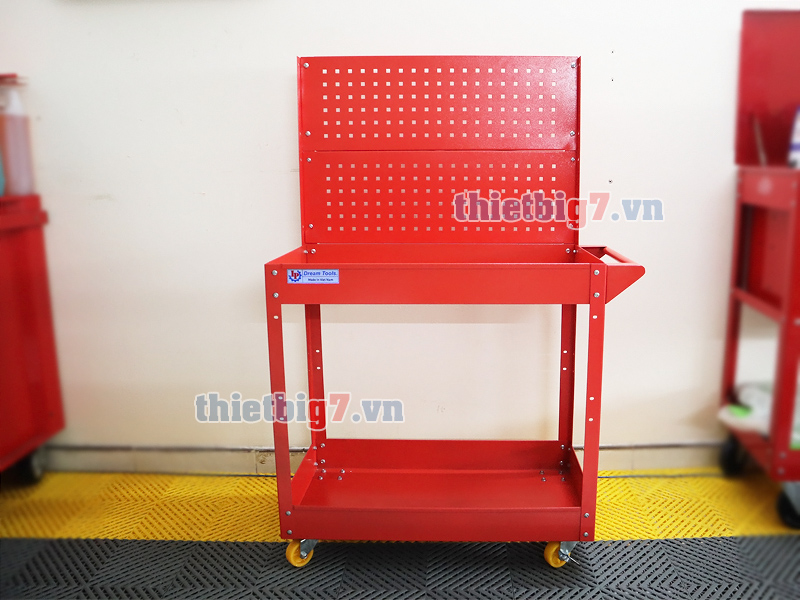Xe đựng đồ nghề 2 ngăn có bảng treo dụng cụ