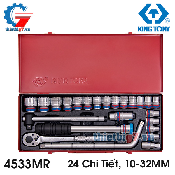 Bộ Tuýp 24 Chi Tiết Hệ Mét 1/2″ Kingtony 4533MR, 10-32MM