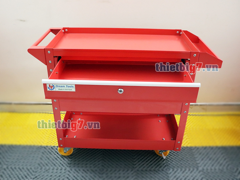 xe đựng đồ nghề 3 ngăn có 1 ngăn kéo khóa