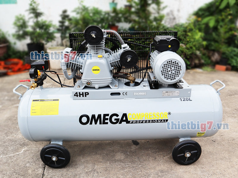 Máy nén khí OMEGA 2 cáp nén 4HP-120L-12,5Bar
