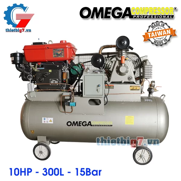 Máy Nén Khí Đầu Nổ OMEGA 10HP – 300L – 15Bar