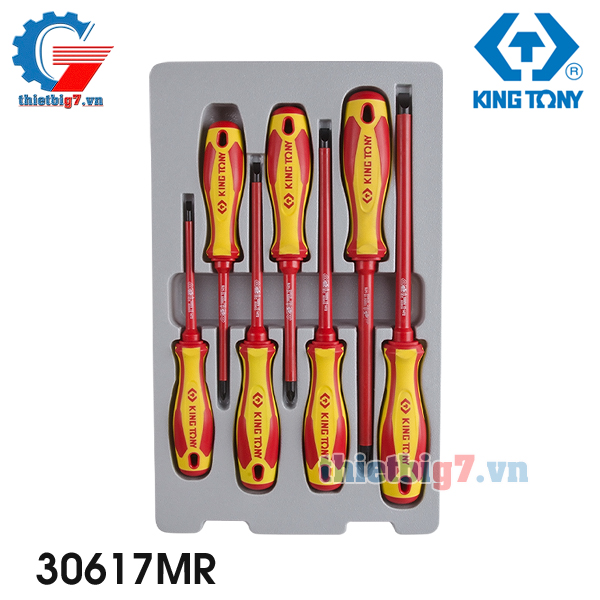 Bộ Tua Vít Cách Điện 7 Cái Hệ Mét Kingtony 30617MR