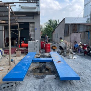 Cầu Nâng 1 Trụ Rửa Xe Ô Tô Ấn Độ Âm Nền Mặt Bàn Chữ H