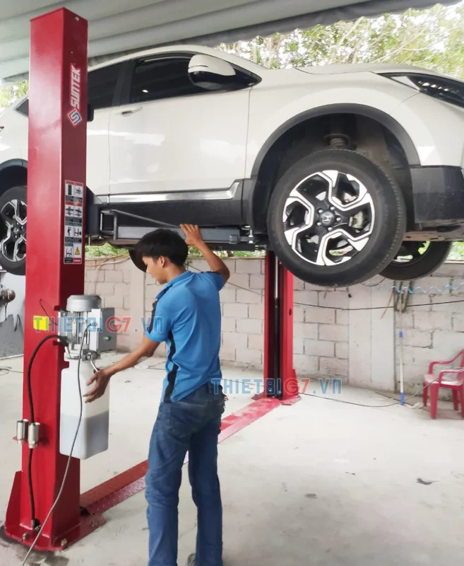 Hướng dẫn khách sử dụng cầu 2 trụ giằng dưới