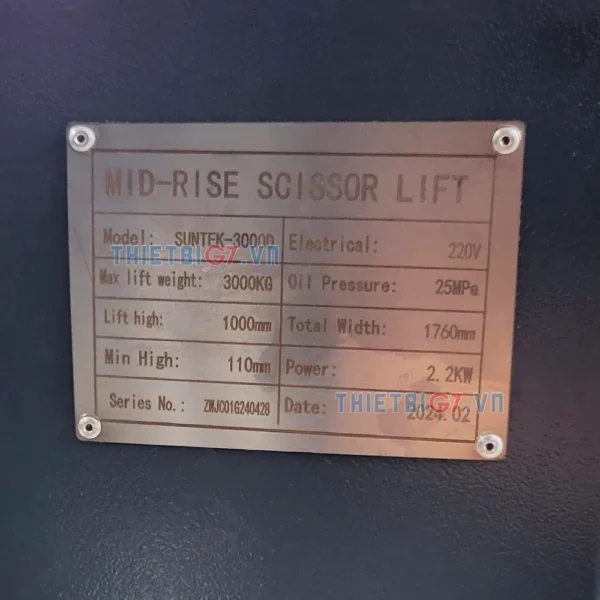 ầu Nâng Ô Tô Di Động SUNTEK 3000D - Thông Số