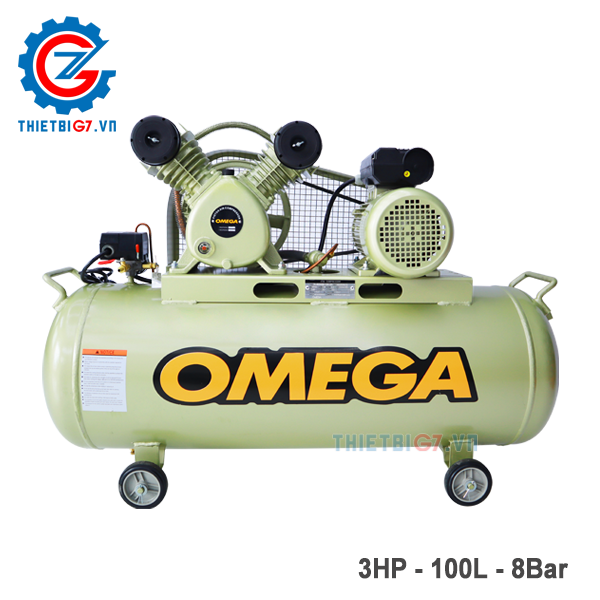 Máy Nén Khí OMEGA 1 Cấp Nén 3HP – 100L – 8Bar