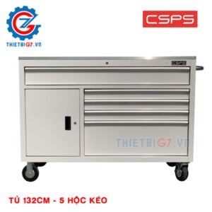 Tủ Đựng Dụng Cụ Đồ Nghề CSPS 132cm – 05 hộc kéo màu đen/trắng