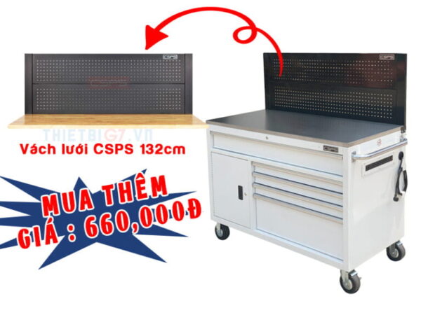 Tủ Đựng Dụng Cụ Đồ Nghề CSPS 132cm – 05 hộc kéo màu đen/trắng