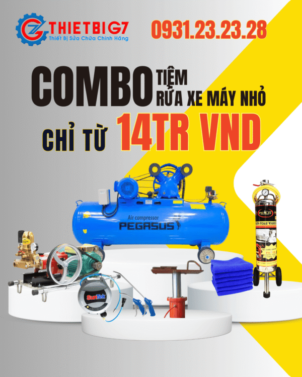 COMBO MỞ TIỆM RỬA XE MÁY NHỎ