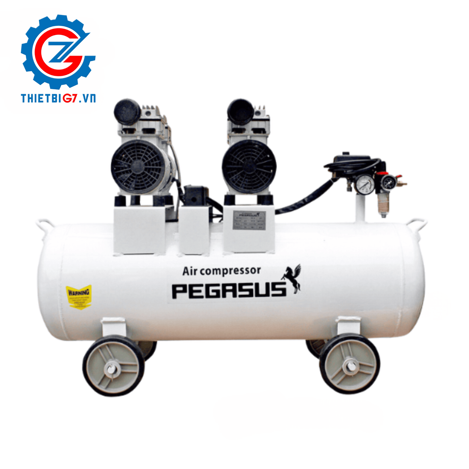 Máy nén khí không dầu giảm âm PEGASUS 3HP – 8 Bar – 70L