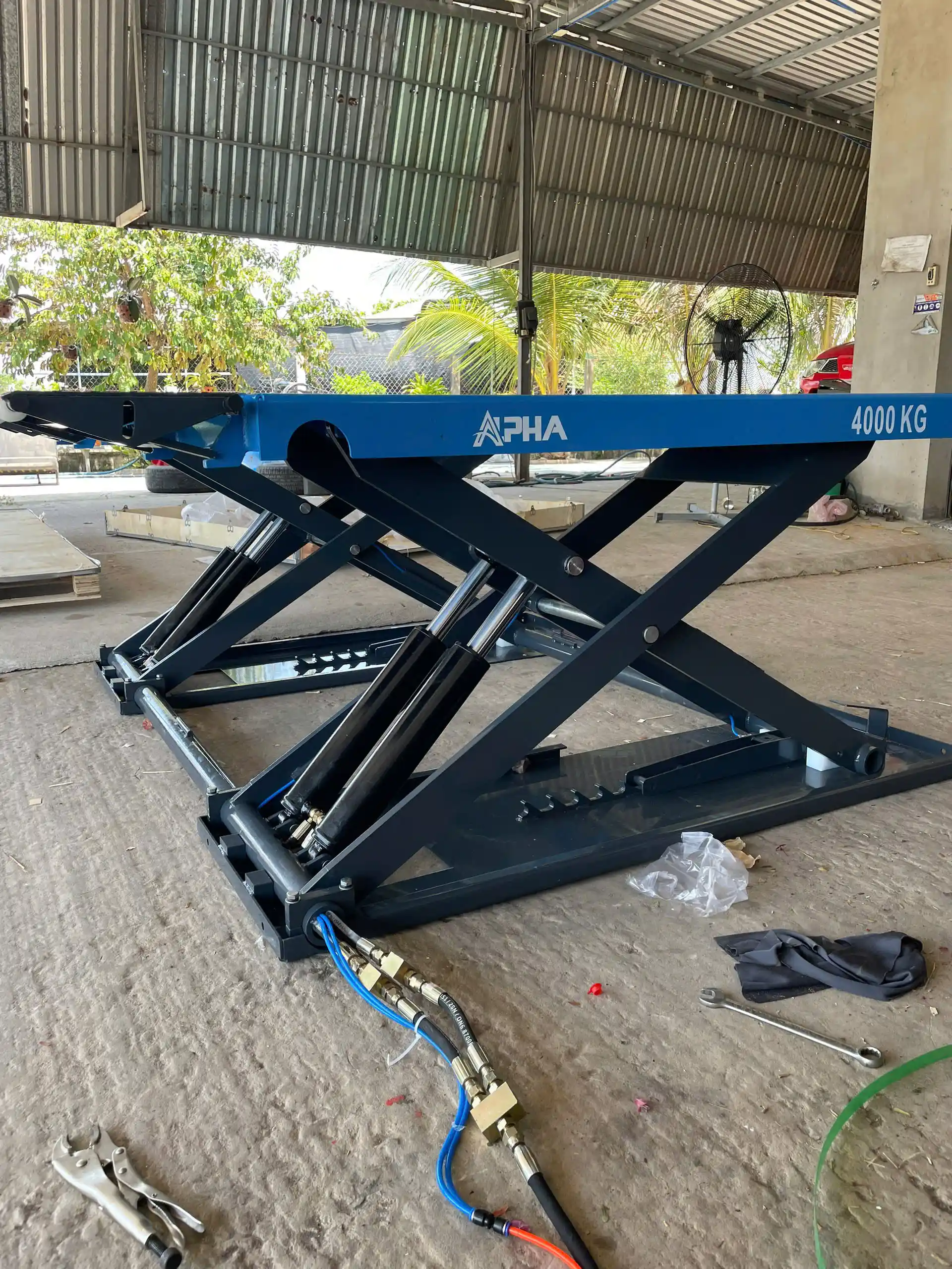 Kiểm tra tải trọng cầu nâng cắt kéo Alpha