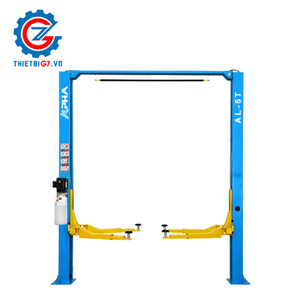 Cầu Nâng Ô Tô 2 Trụ Cổng Trên ALPHA AL-5T (Lock Giật 1 Bên, tay 3 khớp nối, 5 Tấn)