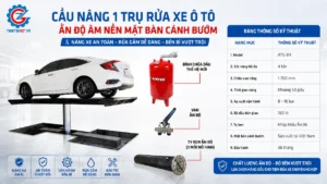 Cầu nâng 1 trụ rửa xe ô tô âm nền mặt bàn cánh bướm Lộc Phát