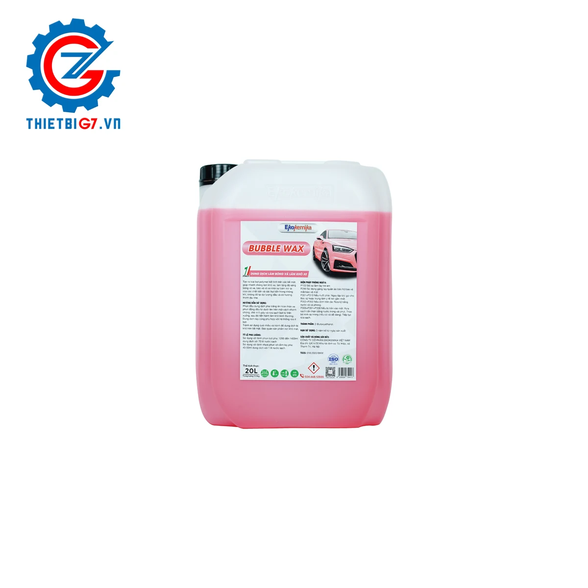 Dung dịch làm bóng và tự làm khô thân xe Ekokemika BUBBLE WAX can 20L