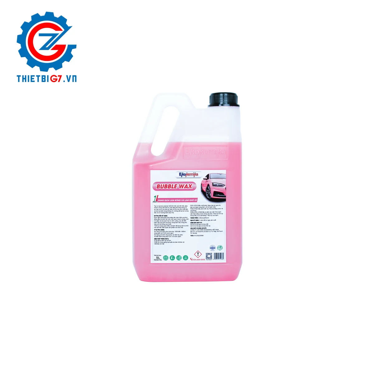 Dung dịch làm bóng và tự làm khô thân xe Ekokemika BUBBLE WAX can 5L