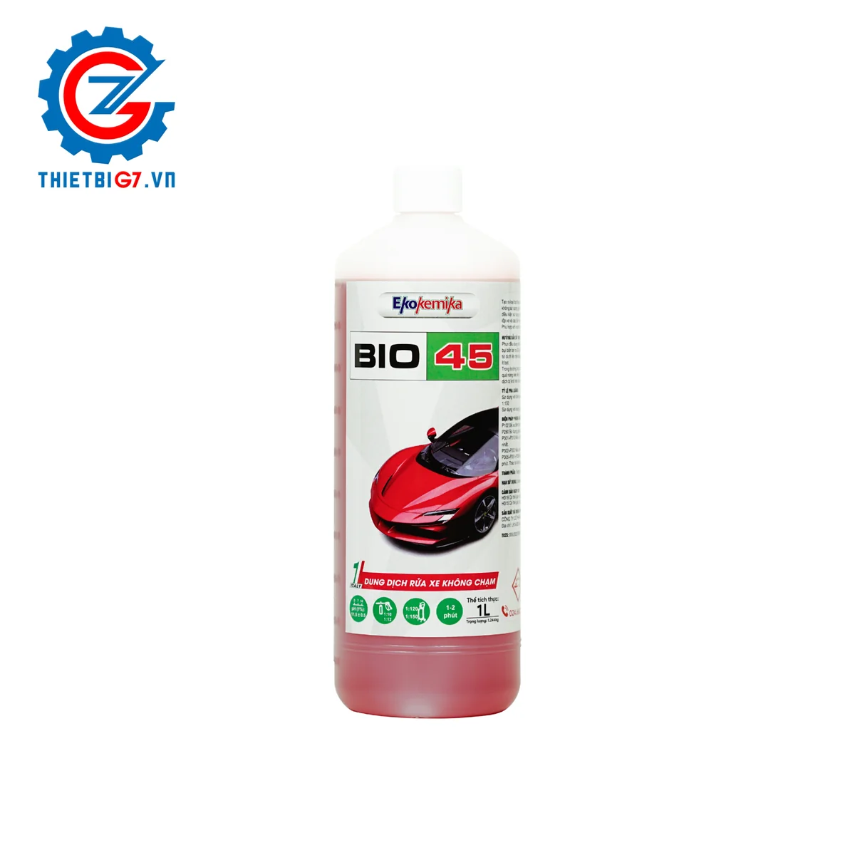 Dung dịch rửa xe không chạm siêu tập trung Ekokemika BIO 45 1L chuyên trị đất đỏ