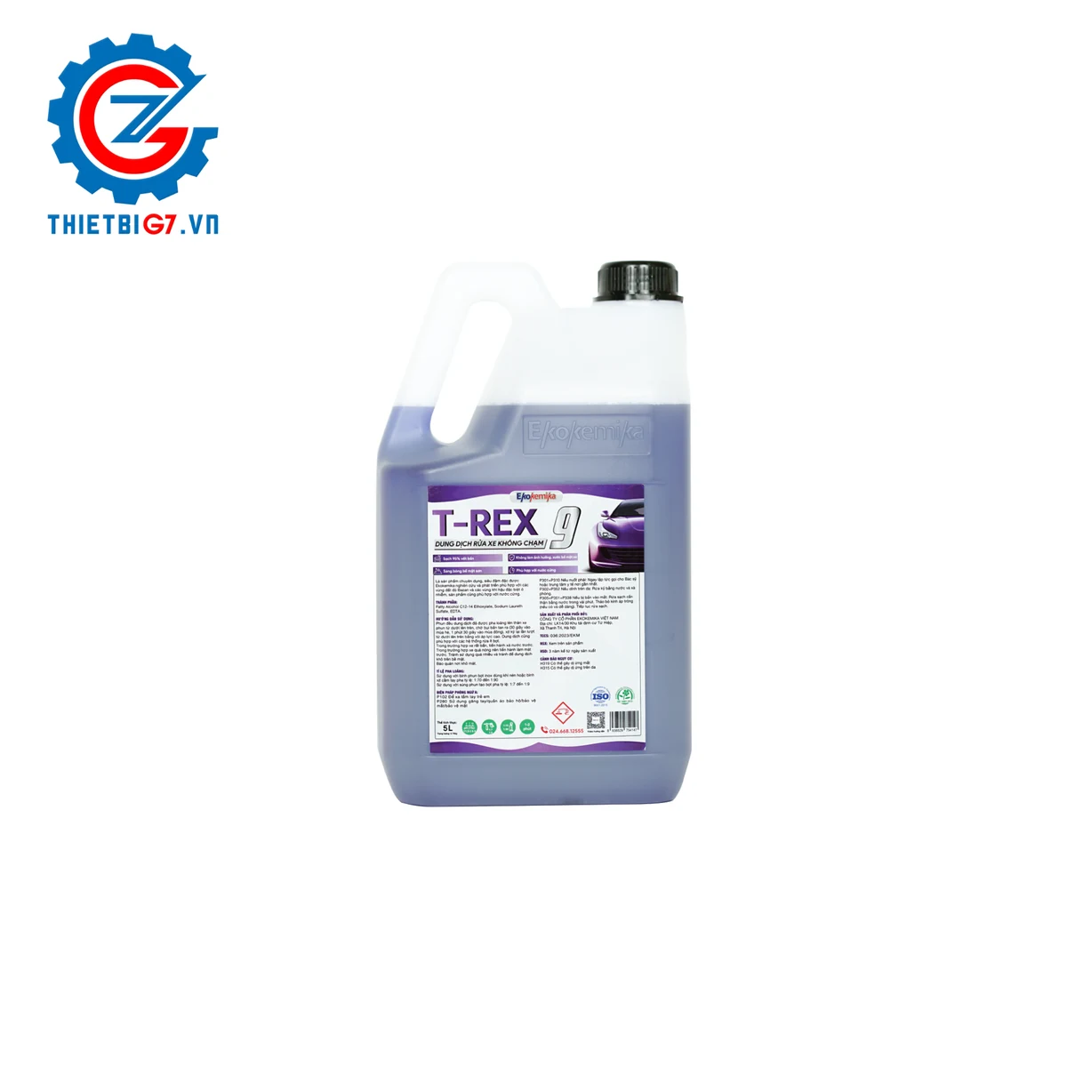 Dung dịch rửa xe không chạm Ekokemika T-Rex 9 can 5L