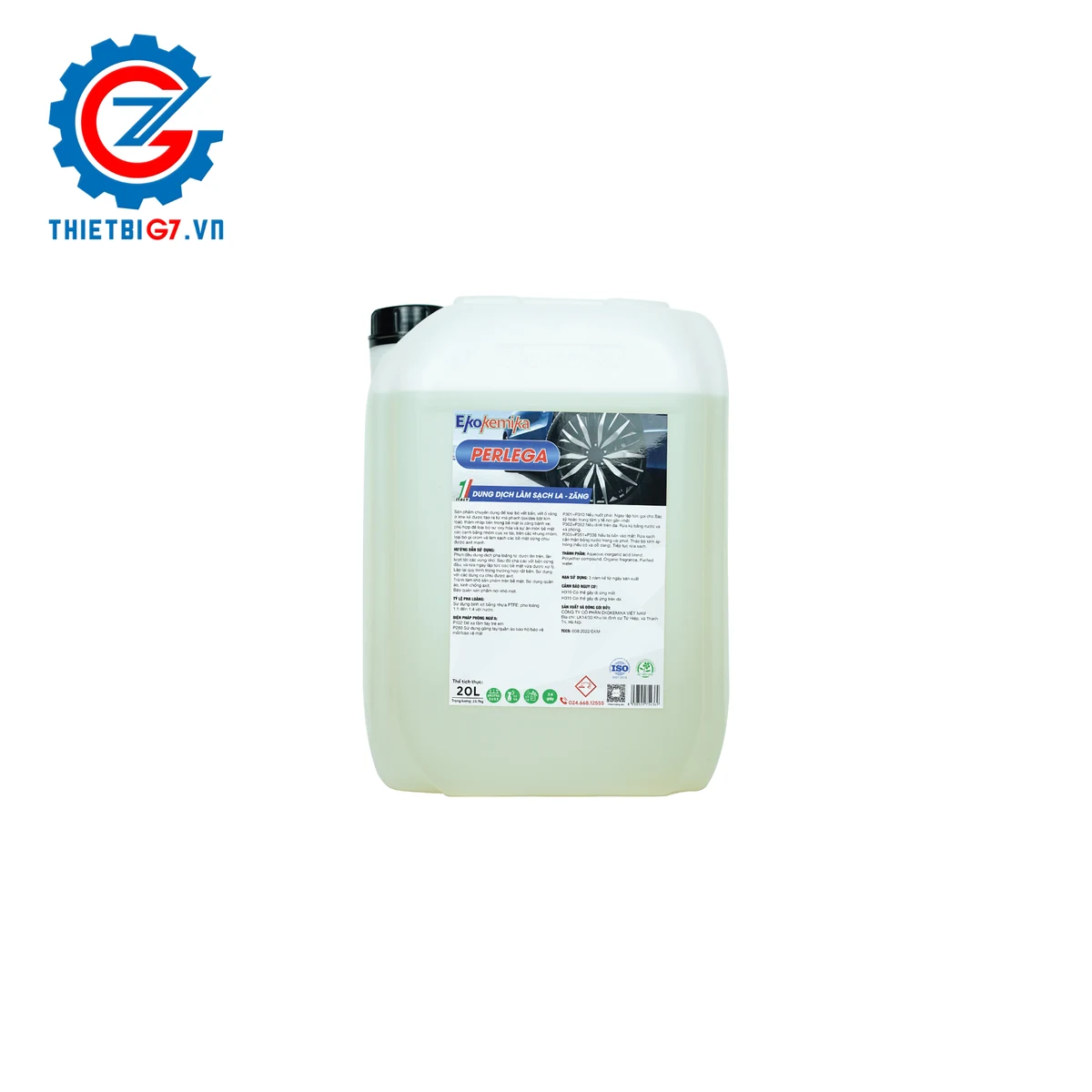 Dung dịch tẩy ố kính và tẩy ố la-zăng kim loại Ekokemika PERLEGA can 20L