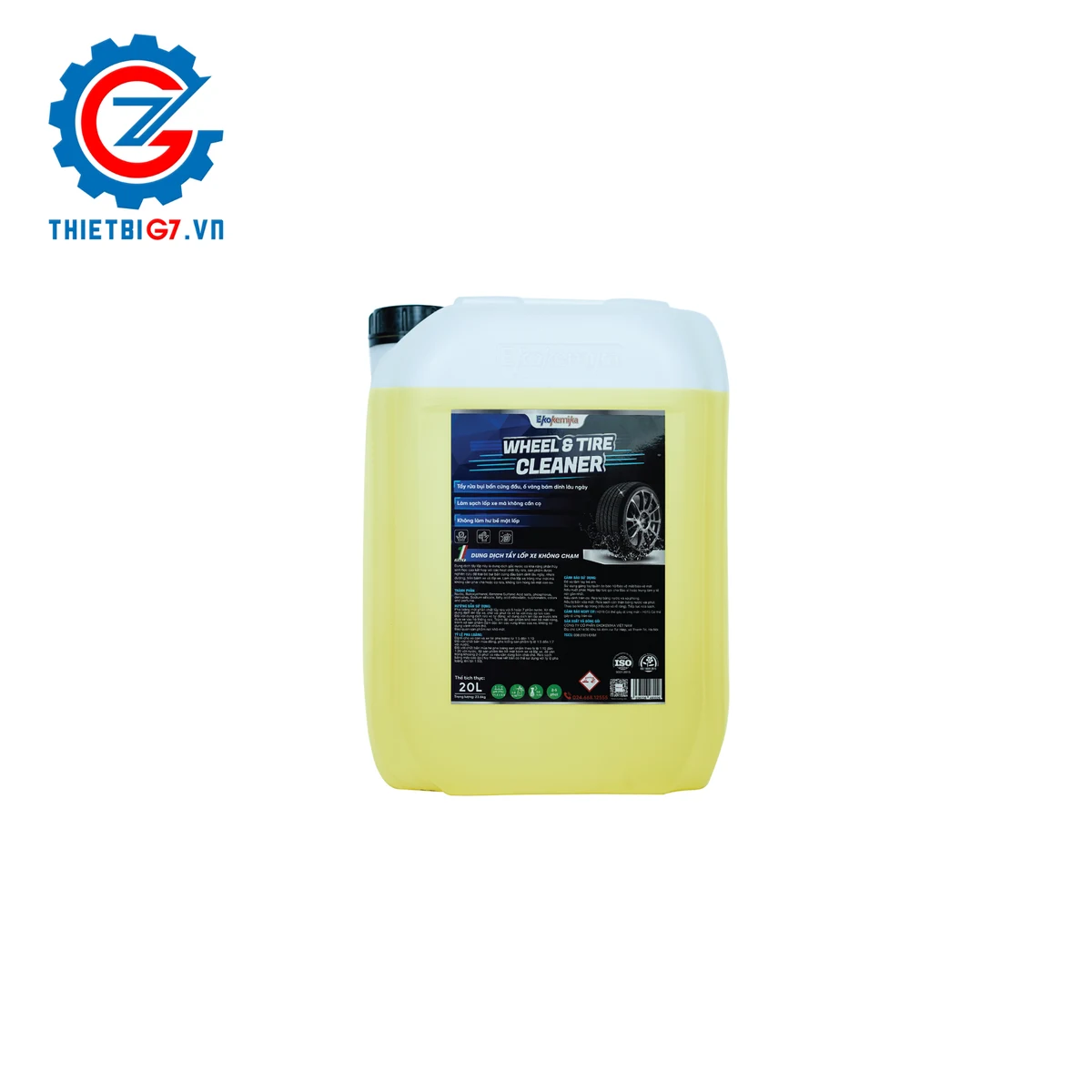 Dung dịch tẩy rửa vành và lốp xe ô tô Ekokemika WHEEL & TIRE CLEANER can 20L