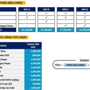 Bảng so sánh chức năng và giá các phiên bản máy đọc lỗi xe máy fi SMARTTOOL 2