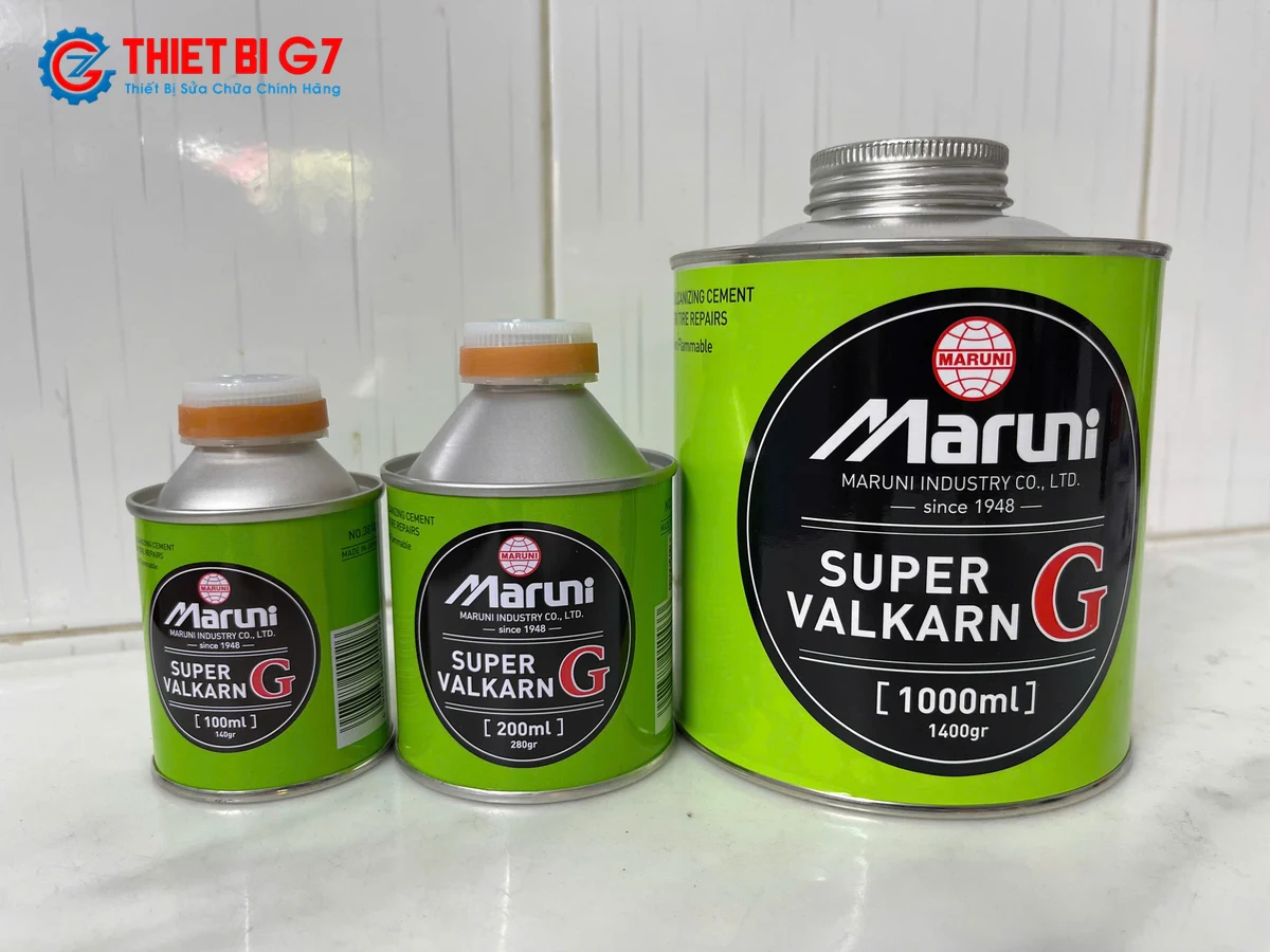 Hình ảnh thực tế các kích cỡ keo vá Maruni Super Valkarn G tại Thiết Bị G7