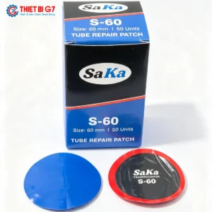 Miếng vá săm lốp SAKA-TECH S60 đường kính 60mm hộp 50 miếng chính hãng nền trắng