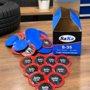 Hộp miếng vá săm SAKA-TECH S35 gồm 50 miếng vá tròn phi 35mm viền đỏ cao cấp