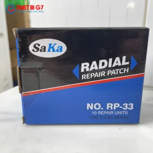 Cận cảnh miếng vá lốp bố thẳng SAKA-TECH RP-33 kích thước 100x125mm viền đỏ mỏng