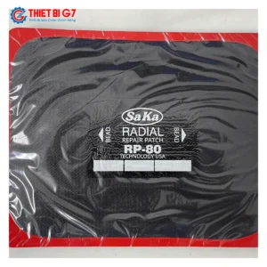 Cận cảnh miếng vá lốp bố thẳng SAKA-TECH RP-80 kích thước 195x150mm viền đỏ