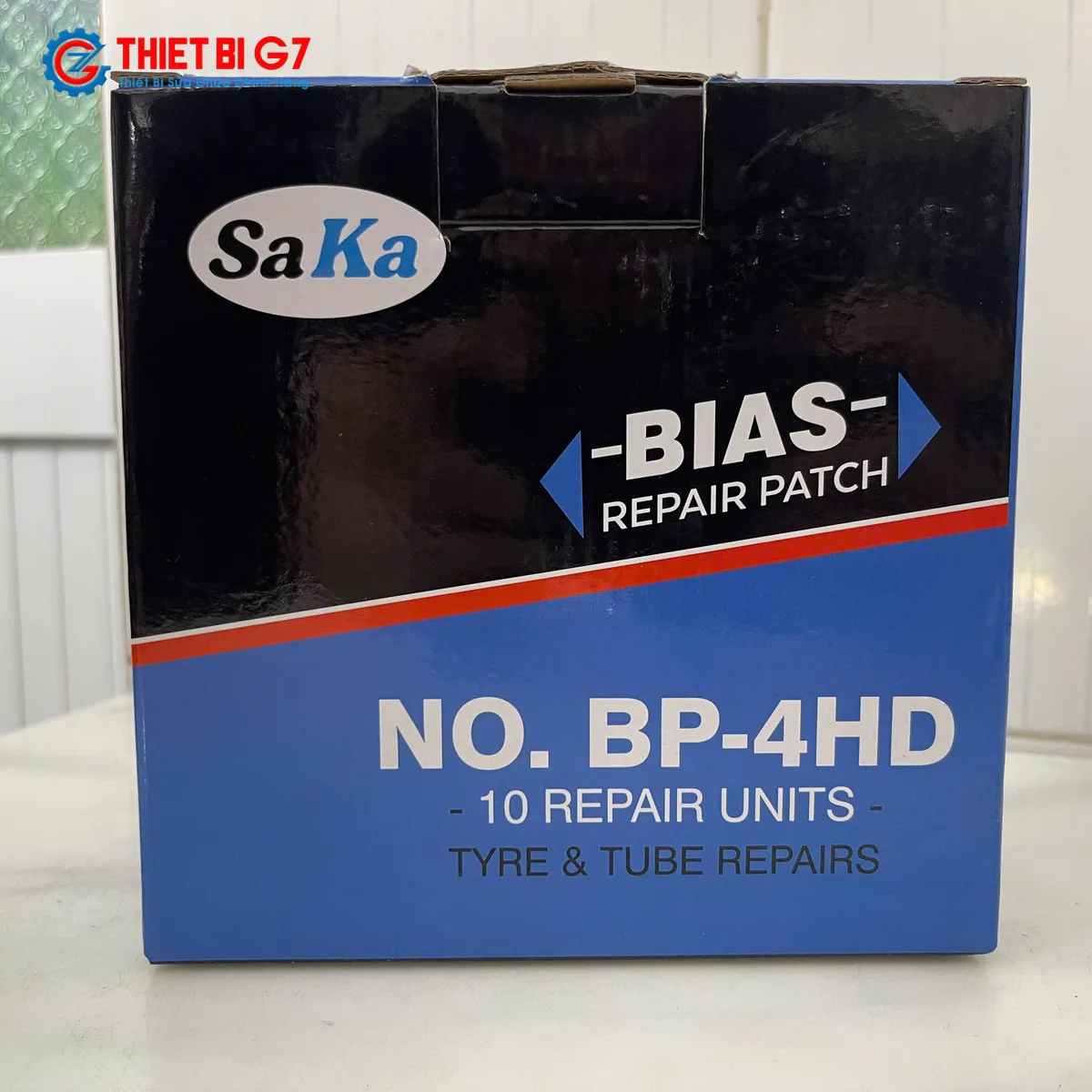 Quy cách đóng gói hộp 10 miếng vá lốp bố chéo SAKA-TECH BP-4HD chính hãng