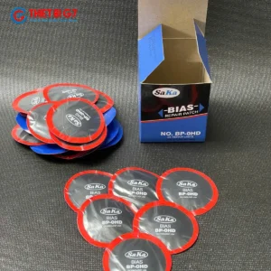 Hộp miếng vá lốp bố chéo SAKA-TECH BP-0HD gồm 25 miếng vá phi 60mm thực tế