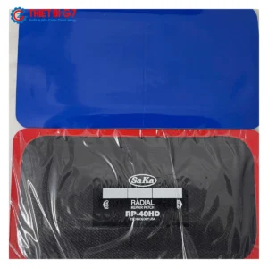 Hình ảnh thực tế hộp và miếng vá lốp bố thẳng SAKA-TECH RP-40HD 110x205mm