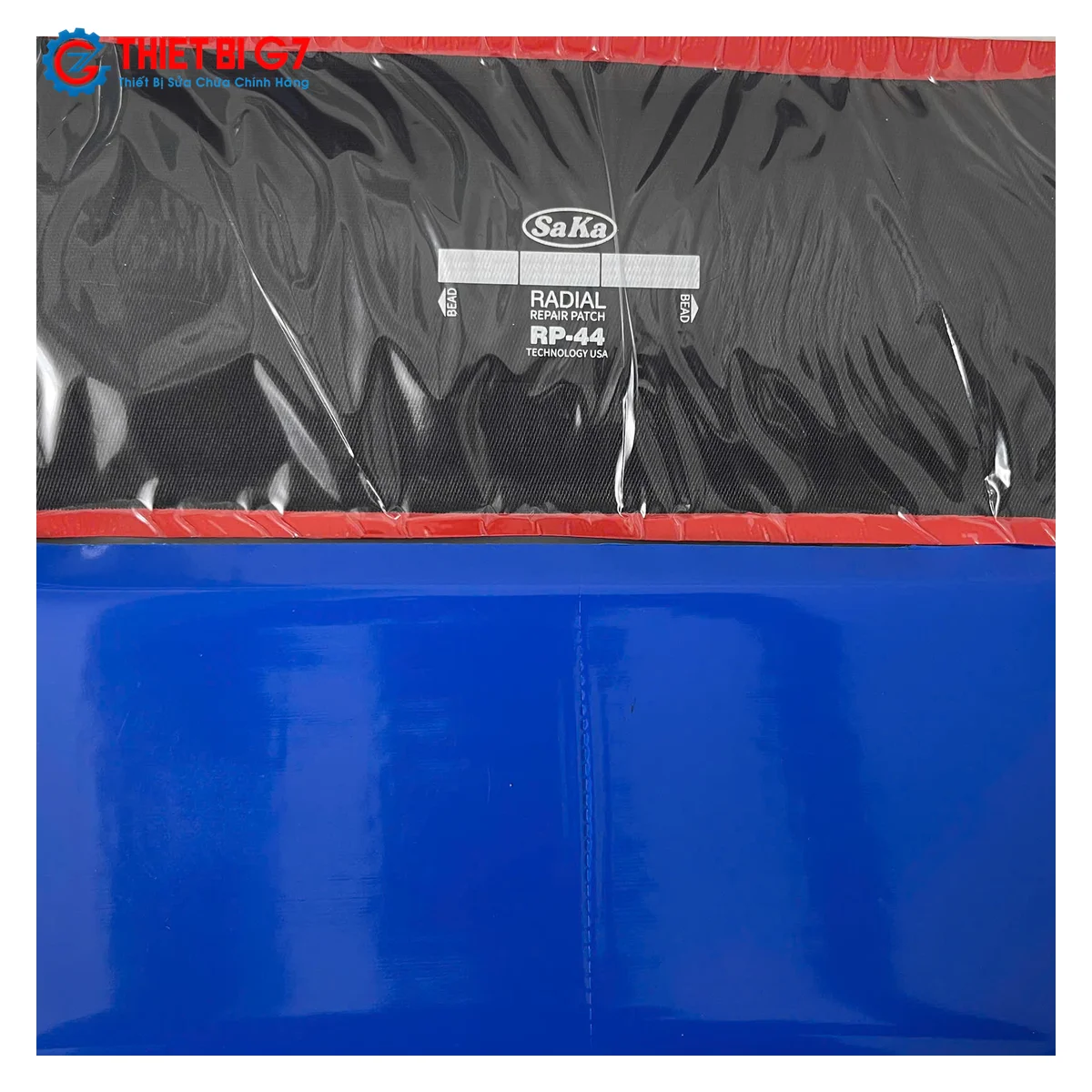Chi tiết hộp và miếng vá lốp bố thẳng SAKA-TECH RP-44 125x330mm Hình ảnh thực tế hộp và miếng vá lốp bố thẳng SAKA-TECH RP-44 125x330mm