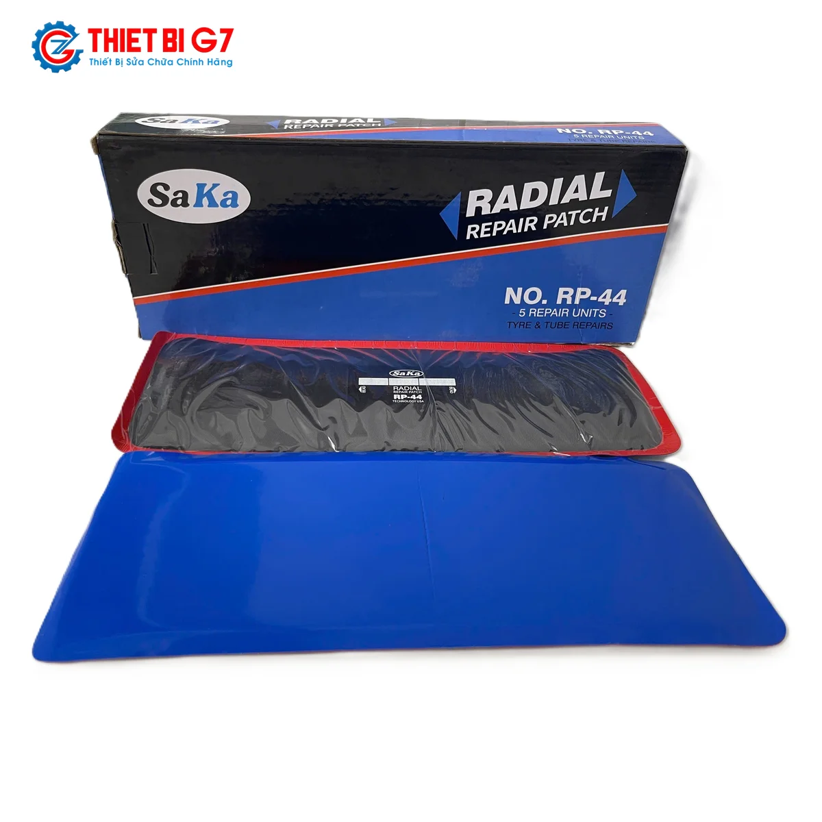 Hộp miếng vá lốp bố thẳng Radial SAKA-TECH RP-44 chính hãng Miếng vá lốp bố thẳng SAKA-TECH RP-44 kích thước 125x330mm hộp 5 miếng chính hãng